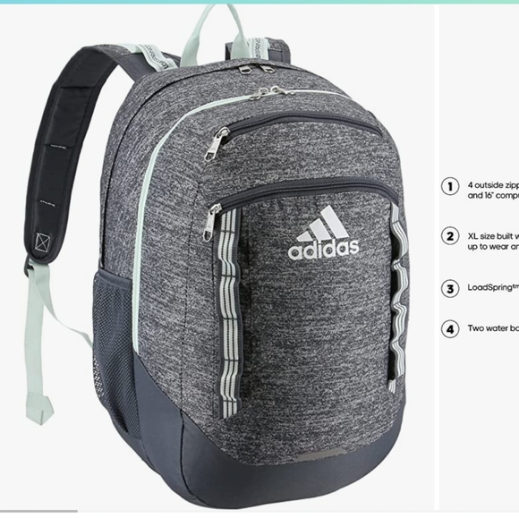 adidas Other - NWOT Adidas backpack grey and mint